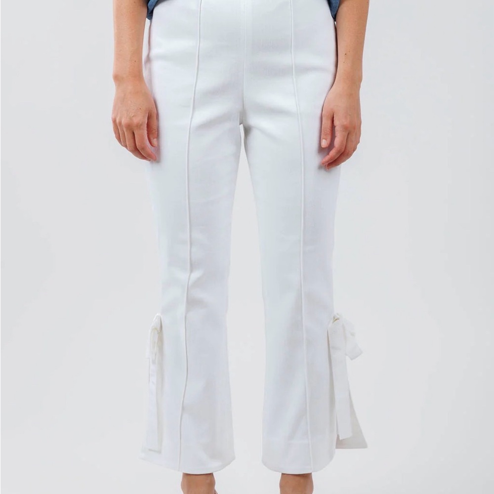 CINQ A SEPT Lou Denim Pants with Ties. Color White -  Size 4